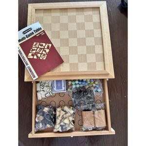 Deluxe Wooden Multi-Game Set‎ Chess Backgammon Cribbage Dominoes Checkers